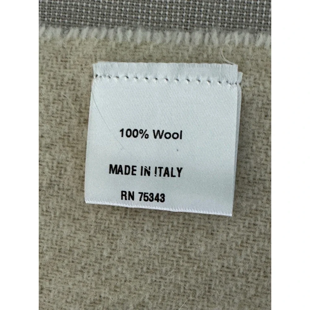 Italian Wool Treasures Wool Plaid‎ Scarf Cream/Tan/Brown 12